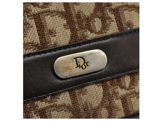 Borsa a spalla in tela Trotter Christian Dior marrone oro Auth KD045 D'oro - vista 9