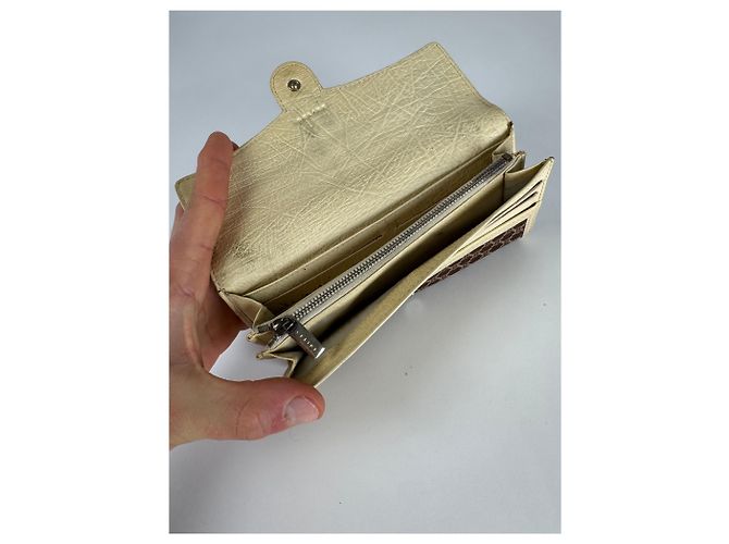 Triomphe Céline Vintage Celine Leather Canvas Monogram Wallet Brown - view 5