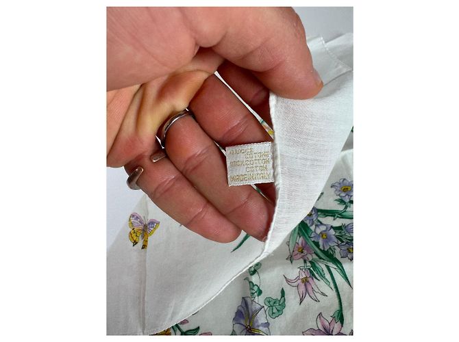 Sciarpa in tela floreale vintage Gucci Bianco - vista 7