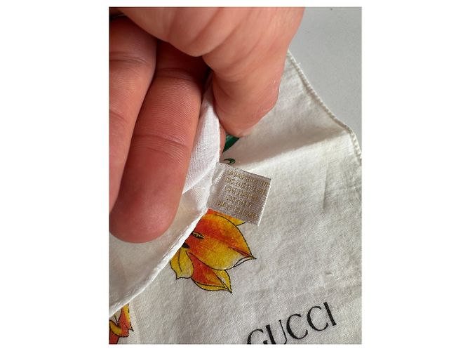 Sciarpa in tela floreale vintage Gucci Bianco - vista 8