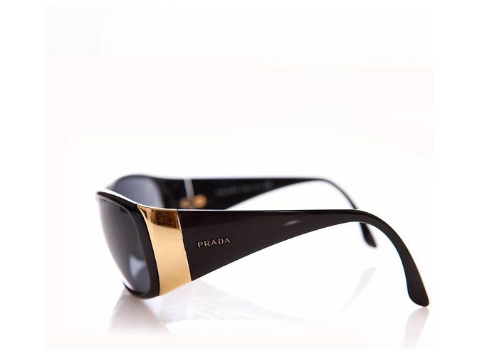 Prada, schwarze übergroße Sonnenbrillen - Ansicht 2