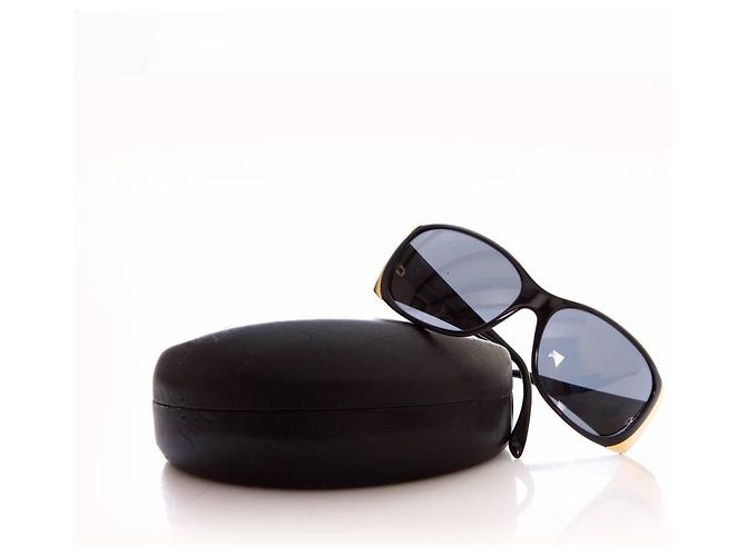 Prada, schwarze übergroße Sonnenbrillen - Ansicht 8