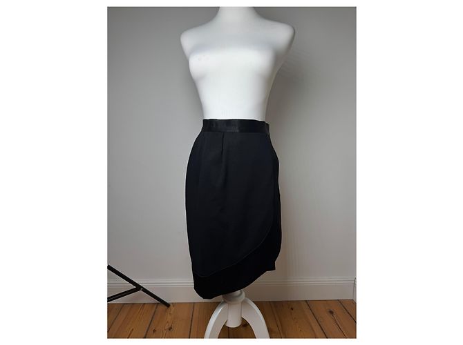 Gonna vintage Yves Saint Laurent M nera Nero - vista 15