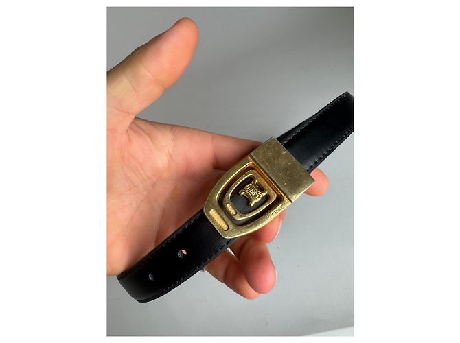 Céline Vintage Celine Paris Ledergürtel schwarz - Ansicht 3