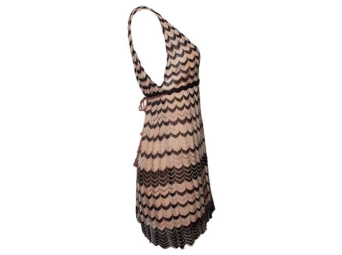 Abito zig zag Missoni in beige e nero - vista 3