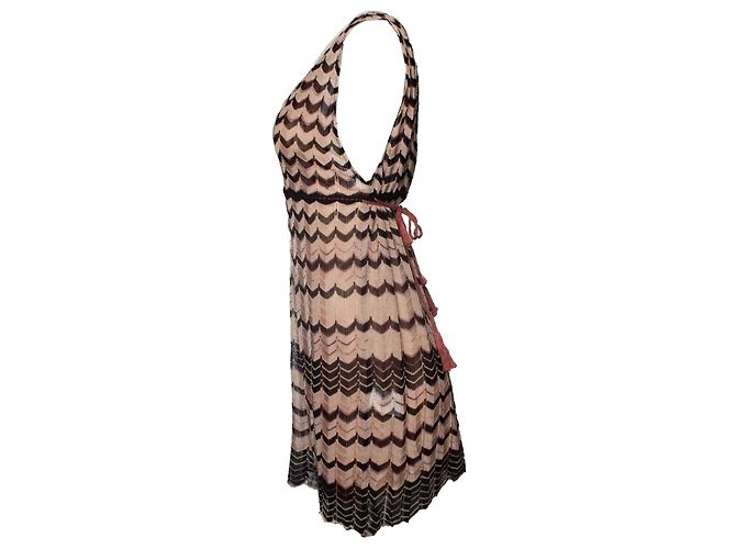 Abito zig zag Missoni in beige e nero - vista 4