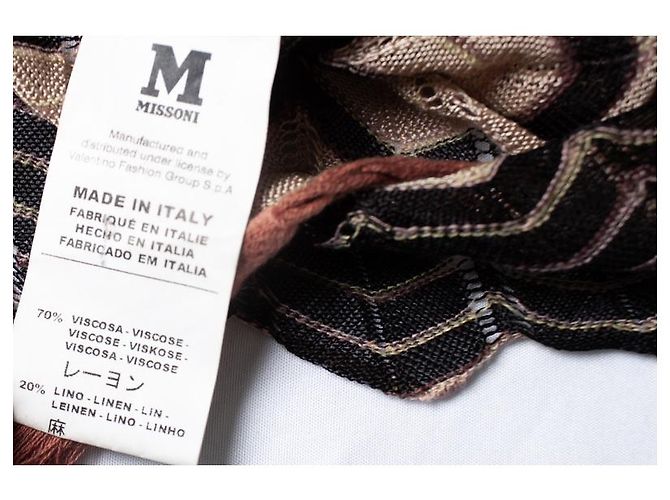 Abito zig zag Missoni in beige e nero - vista 5