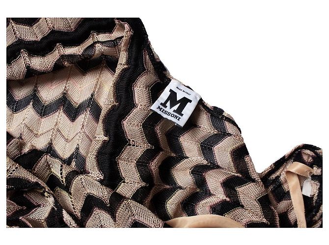 Abito zig zag Missoni in beige e nero - vista 6