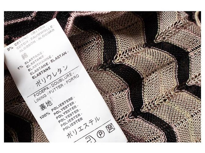 Abito zig zag Missoni in beige e nero - vista 7