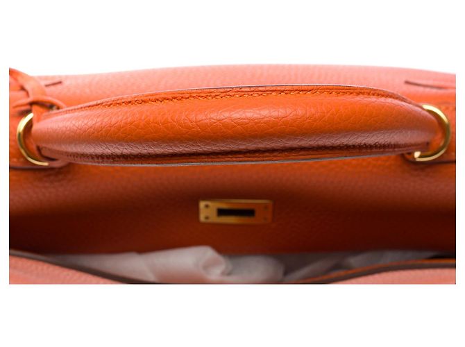 Hermès Sac HERMES Kelly 25 en Cuir Orange - 102578 - vue 10