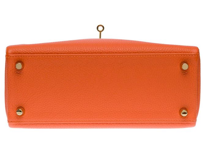 Hermès Sac HERMES Kelly 25 en Cuir Orange - 102578 - vue 11