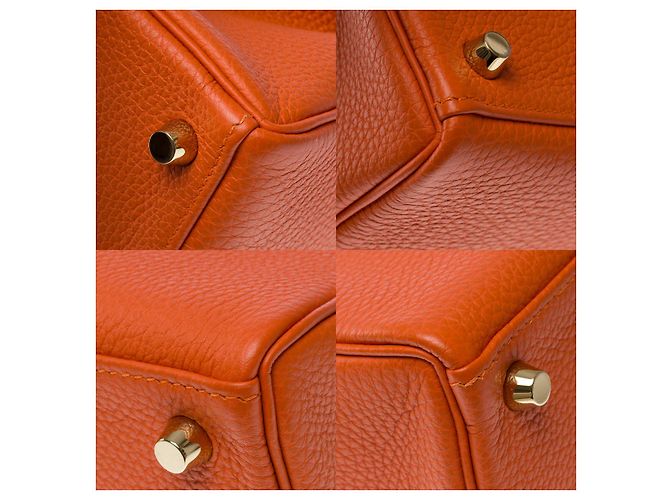 Hermès Sac HERMES Kelly 25 en Cuir Orange - 102578 - vue 12