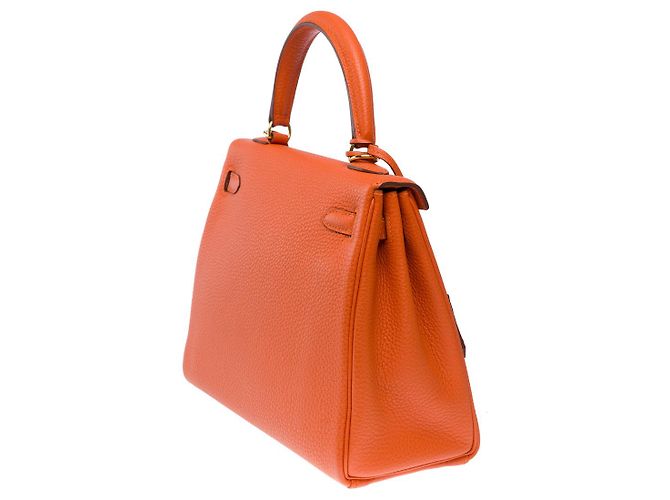 Hermès Sac HERMES Kelly 25 en Cuir Orange - 102578 - vue 6