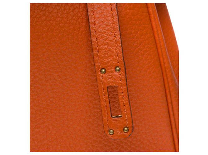 Hermès Sac HERMES Kelly 25 en Cuir Orange - 102578 - vue 8