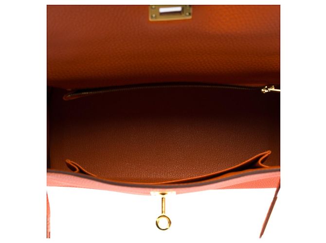 Hermès Sac HERMES Kelly 25 en Cuir Orange - 102578 - vue 9