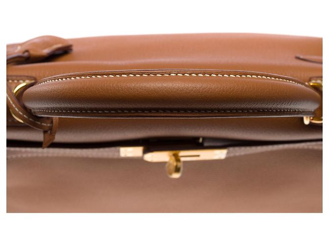 Hermès Sac HERMES Kelly 28 en Cuir Doré - 102575 - vue 10