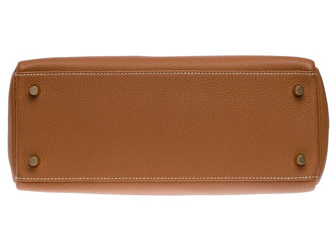 Hermès Sac HERMES Kelly 28 en Cuir Doré - 102575 - vue 11