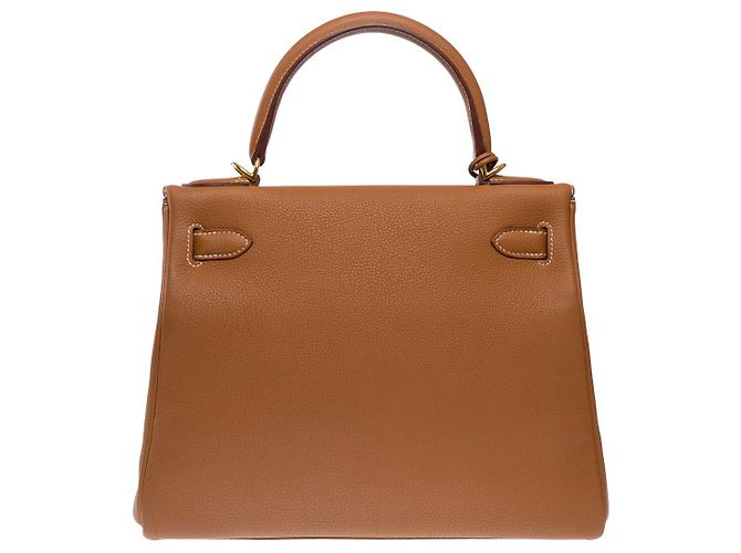 Hermès Sac HERMES Kelly 28 en Cuir Doré - 102575 - vue 4