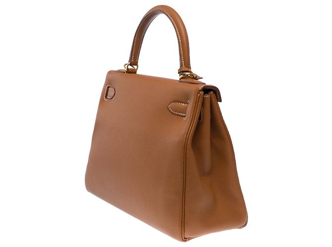 Hermès Sac HERMES Kelly 28 en Cuir Doré - 102575 - vue 6