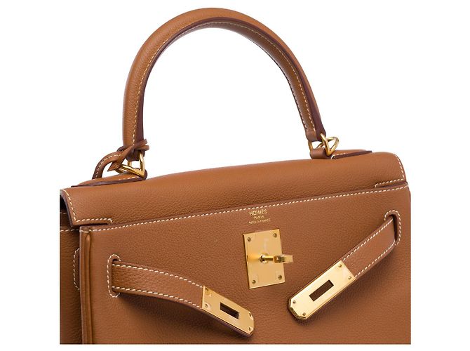 Hermès Sac HERMES Kelly 28 en Cuir Doré - 102575 - vue 7