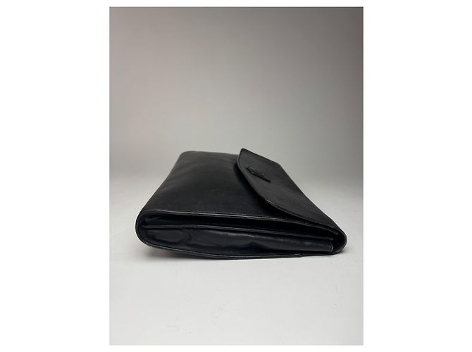 Céline Clutch in pelle Triomphe vintage Celine Paris nera Nero - vista 10