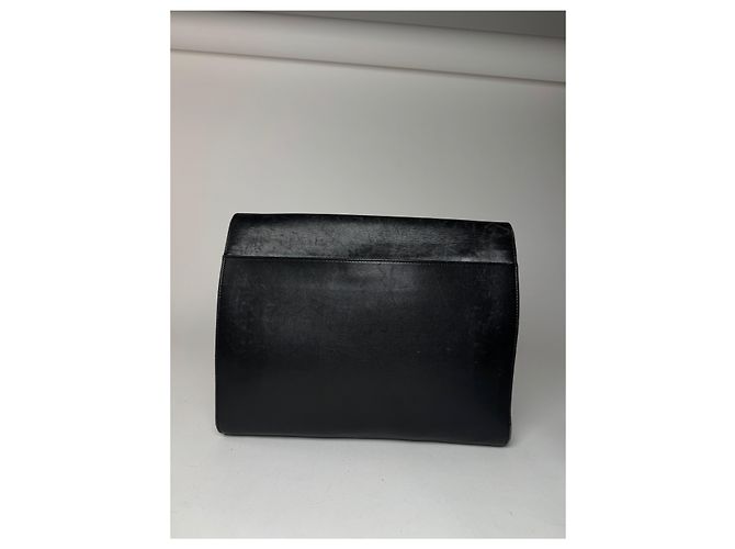 Céline Clutch in pelle Triomphe vintage Celine Paris nera Nero - vista 12
