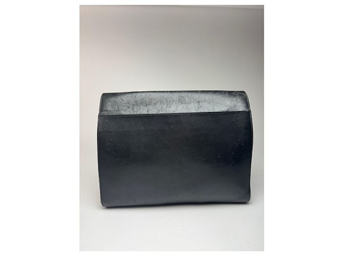 Céline Clutch in pelle Triomphe vintage Celine Paris nera Nero - vista 2