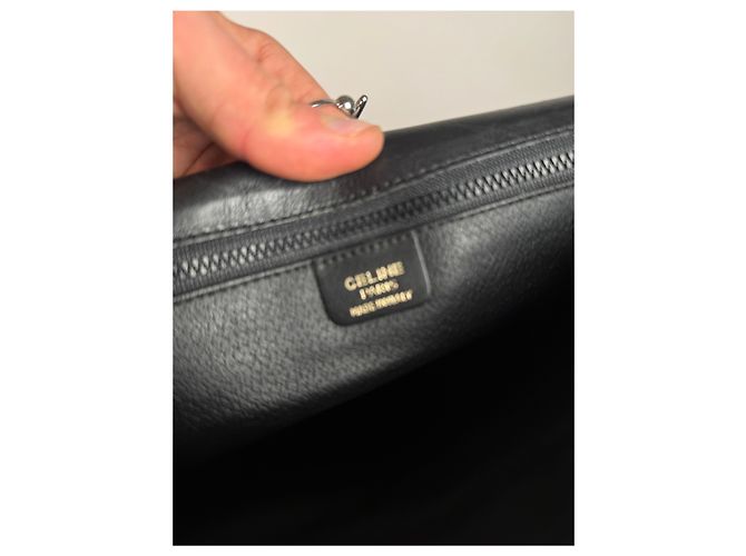 Céline Clutch in pelle Triomphe vintage Celine Paris nera Nero - vista 4