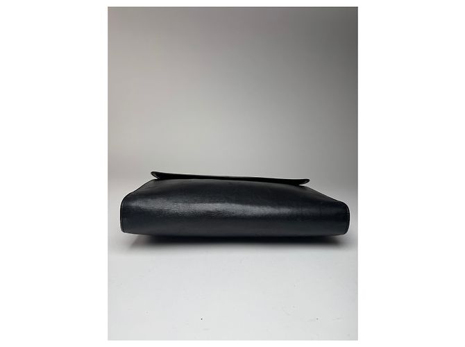 Céline Clutch in pelle Triomphe vintage Celine Paris nera Nero - vista 8
