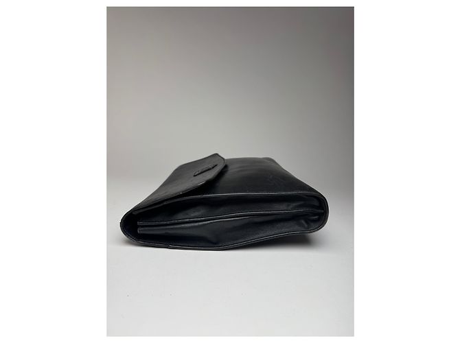 Céline Clutch in pelle Triomphe vintage Celine Paris nera Nero - vista 9