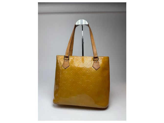Alma Vintage Louis Vuitton Vernis Leder Tasche Gelb Grün - Ansicht 10