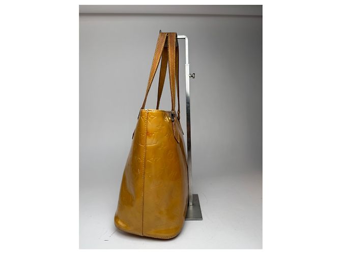 Alma Vintage Louis Vuitton Vernis Leder Tasche Gelb Grün - Ansicht 5