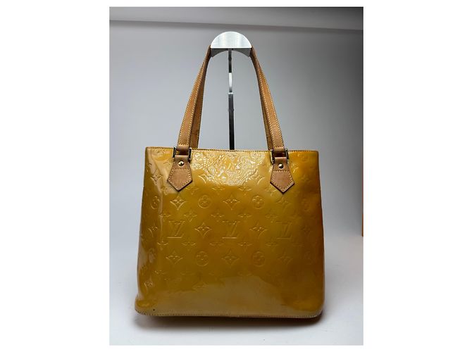 Alma Vintage Louis Vuitton Vernis Leder Tasche Gelb Grün - Ansicht 6