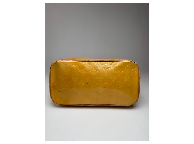 Alma Vintage Louis Vuitton Vernis Leder Tasche Gelb Grün - Ansicht 9