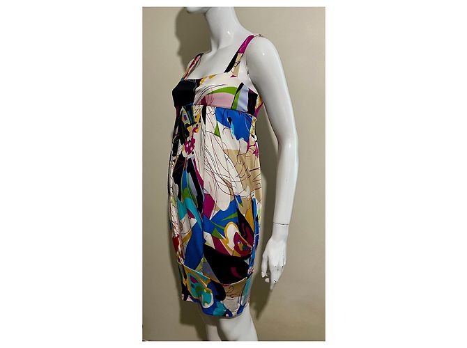 Diane Von Furstenberg Vintage Seidenjersey-Kleid DvF "Eliot" Mehrfarben - Ansicht 2
