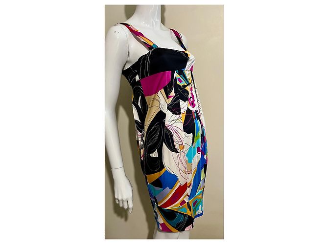 Diane Von Furstenberg Vintage Seidenjersey-Kleid DvF "Eliot" Mehrfarben - Ansicht 3