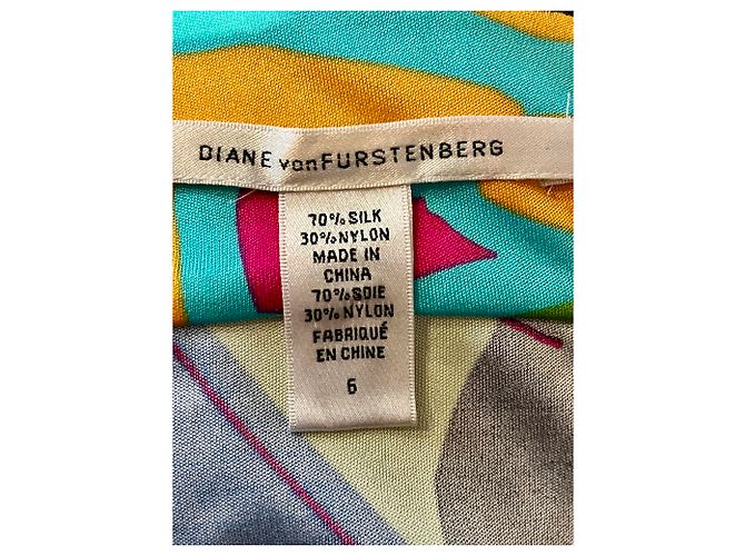 Diane Von Furstenberg Vintage Seidenjersey-Kleid DvF "Eliot" Mehrfarben - Ansicht 6