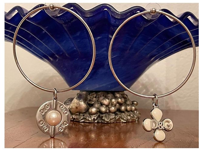 Particolari orecchini cerchio vintage DOLCE & GABBANA Argento - vista 4