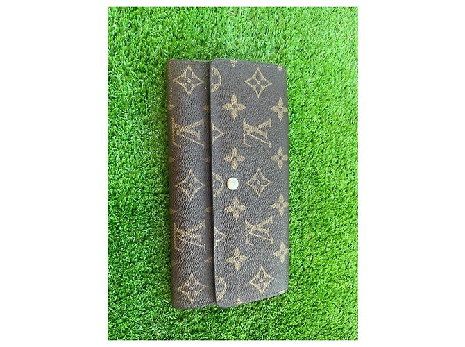 Portafoglio Louis Vuitton Sarah tre pieghe marrone pelle - vista 2