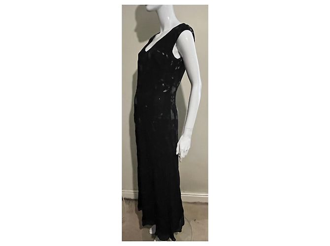 Laurèl Atemberaubendes schwarzes Maxikleid aus Viskose-Chiffon - Ansicht 3