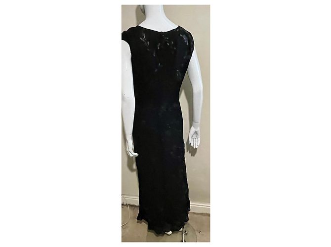 Laurèl Atemberaubendes schwarzes Maxikleid aus Viskose-Chiffon - Ansicht 4