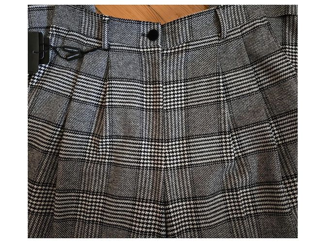 Dolce & Gabbana Calça extra longa com pregas e perna larga Preto Branco - vista 5
