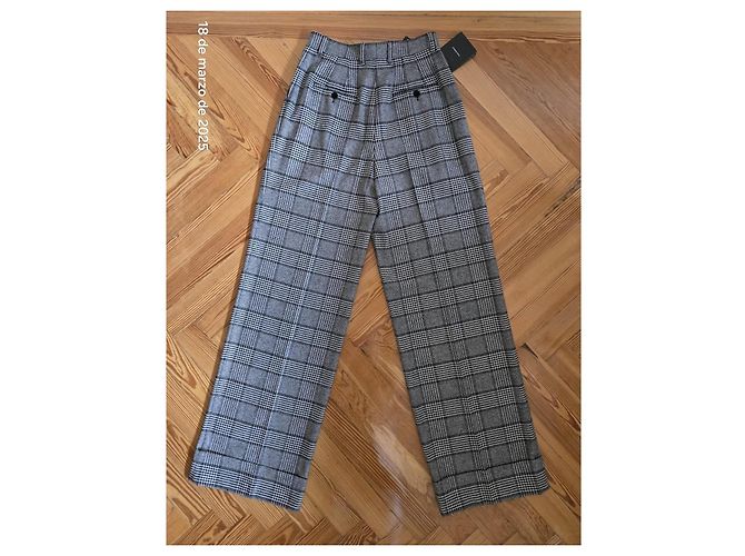 Dolce & Gabbana Calça extra longa com pregas e perna larga Preto Branco - vista 8