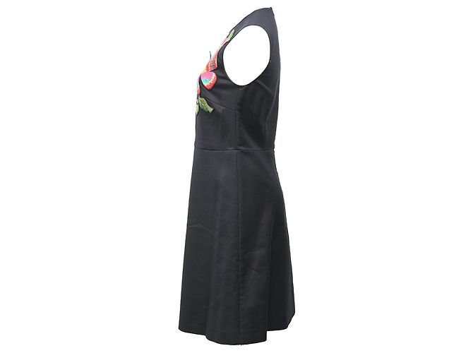 Vestido mini A-line de algodón negro con aplique de mariposa RED Valentino - vista 2