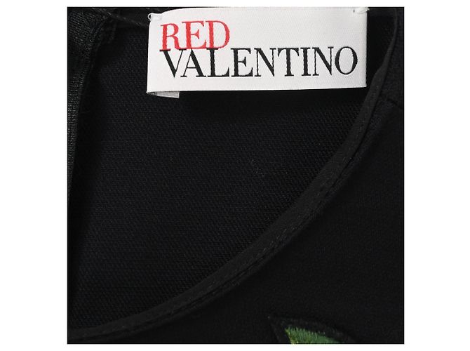 Vestido mini A-line de algodón negro con aplique de mariposa RED Valentino - vista 4
