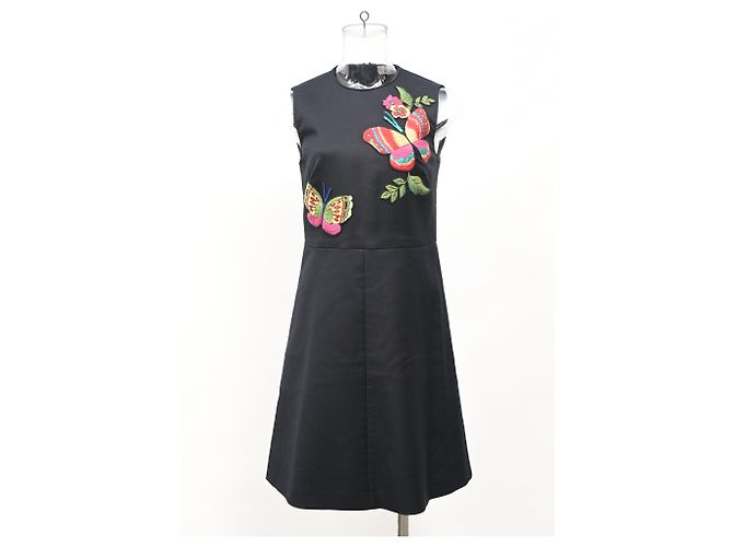 Vestido mini A-line de algodón negro con aplique de mariposa RED Valentino - vista 6