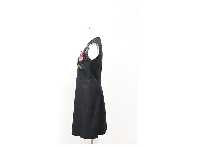 Vestido mini A-line de algodón negro con aplique de mariposa RED Valentino - vista 7