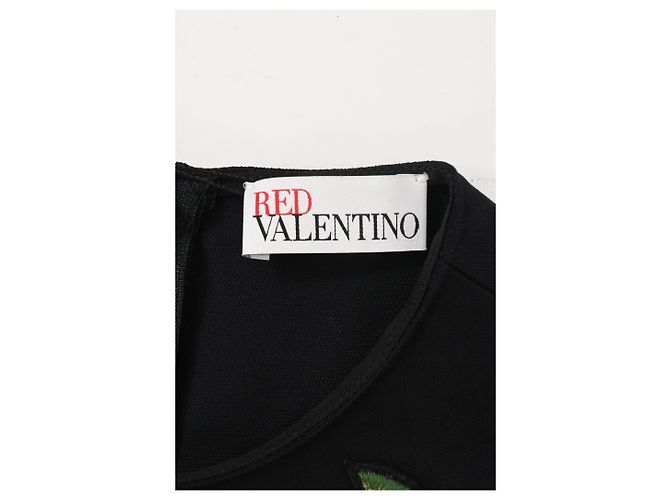 Vestido mini A-line de algodón negro con aplique de mariposa RED Valentino - vista 9