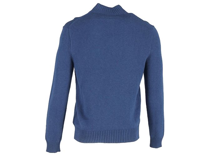 Polo Ralph Lauren Pullover mit Stehkragen und langen Ärmeln aus blauer Baumwolle - Ansicht 3
