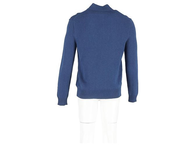 Polo Ralph Lauren Pullover mit Stehkragen und langen Ärmeln aus blauer Baumwolle - Ansicht 6